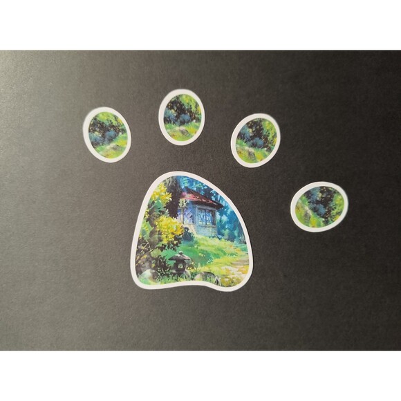 Woods House Nature Paw Print Waterproof Vinyl Sticker Decal (2 Pack) - Picture 1 of 3